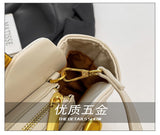EVERY FASHION Ruched Gold-Frame Shoulder Bag