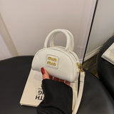 Every Fashion Mini Patent Dome Handbag with Top Handles and Crossbody Strap