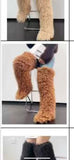 EVERY FASHION Ultra-Shaggy Faux Fur Over-The-Knee Boots