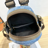 Every Fashion Denim Convertible Backpack with Embellished Plaid Front Pocket