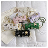 Every Fashion Quilted Mini Shoulder Bag with Decorative Charms