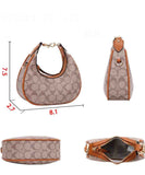 EVERY FASHION Signature Print Crescent Shoulder Bag with Adjustable Strap FT-1223