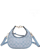 EVERY FASHION Signature Print Crescent Shoulder Bag with Adjustable Strap FT-1223