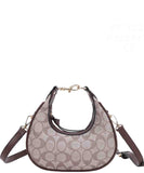 EVERY FASHION Signature Print Crescent Shoulder Bag with Adjustable Strap FT-1223