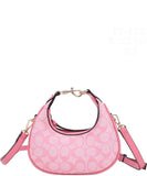 EVERY FASHION Signature Print Crescent Shoulder Bag with Adjustable Strap FT-1223