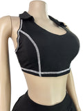 MB FASHION Sleeveless Halter Crop Top & Pleated Mini Skirt Two-Piece Set 6025