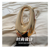 EVERY FASHION Sculptural Metallic Handbag with Chain Strap