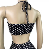 MB FASHION Sexy Halter Twist Front Two Piece Set 6103