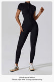 MB FASHION HIGH QUALITY Short Sleeve Zip-Up Jumpsuit 2405
