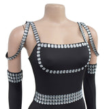 MALYBGG Stylish Rhinestone-Embellished Suspenders 7001LY