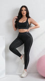 MB FASHION Square-Neck Sports Bra & High-Waisted Leggings Activewear Set 5085