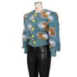 MB FASHION CROPPED 3 DIMENSIONAL FLORAL JACKET 0562 PRE-ORDER