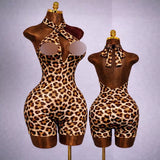 MB FASHION Sexy Halter Neck Crisscross Cutout Romper 6105