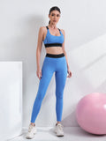 MB FASHION Square-Neck Sports Bra & High-Waisted Leggings Activewear Set 5085
