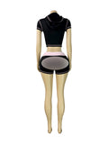 MB FASHION Cropped Zip-Up Hoodie & Shorts Two-Piece Set 6015