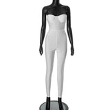 MB FASHION Strapless Bustier-Style Bodycon Jumpsuit 594