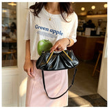 EVERY FASHION Ruched Gold-Frame Shoulder Bag