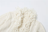 MB FASHION Chunky Knit Cardigan with Fringe Detailing 4646LY