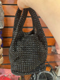 EVERY FASHION Crystal Studded Hobo Bag