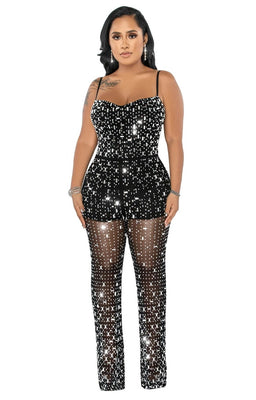 MB FASHION BEADED MESH JUMPSUIT MB6556 PRE-ORDER