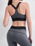 MB FASHION Square-Neck Sports Bra & High-Waisted Leggings Activewear Set 5085
