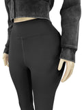 MB FASHION Cropped Zip-Up Hoodie & High-Waist Leggings Set 5089