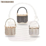 EVERY FASHION Woven Handle Basket-Style Handbag