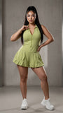 MB FASHION Halter Neck Ruffle Hem COTTON Bubble Romper 1330LY