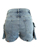 MB FASHION High-Waisted Detachable Cargo Overlay Jeans 8007LY