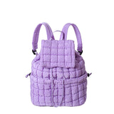 EVERY FASHION Quilted Puffer Backpack with Flap Closure