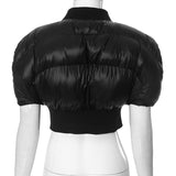 MB Fashion Short Sleeve Cropped Puffer Jacket 300