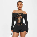 MB FASHION Cut-Out Off-Shoulder Bodycon Romper 291