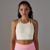 MB FASHION Ribbed High-Neck Crop Top with Double Shoulder Straps 6624LY