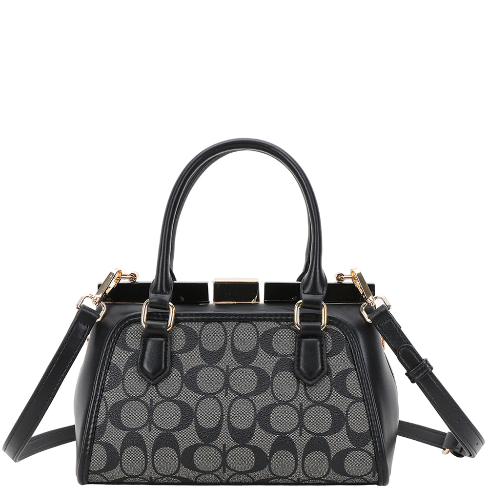 EVERY FASHION Monogram Satchel Bag Handle Crossbody Purse 1291