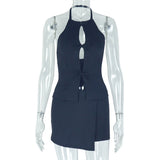 MB FASHION Halter Cut-Out Mini Skirt Set 1725