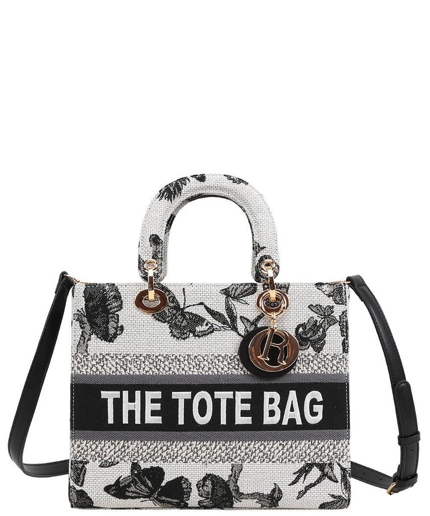 EVERY FASHION Elegant Woven Floral Tote Handbag DF7-9143