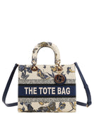 EVERY FASHION Elegant Woven Floral Tote Handbag DF7-9143