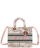 EVERY FASHION Elegant Woven Floral Tote Handbag DF7-9143