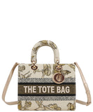EVERY FASHION Elegant Woven Floral Tote Handbag DF7-9143