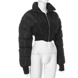MB FASHION Cropped High-Collar Puffer Jacket 407
