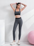 MB FASHION Square-Neck Sports Bra & High-Waisted Leggings Activewear Set 5085