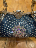 Every Fashion Embellished Floral Rhinestone Shoulder Bag 59258