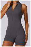 MB FASHION ZIPPER ACTIVE BODYCON ROMPER JUMPSUIT 8594LY