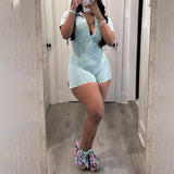 MALYBGG Vintage Women V Neck Short Sleeve Romper 24026LY