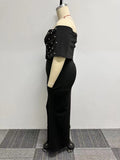 MALYBGG Pearl Embellished Sleeveless Off-Shoulder Dress 3102LY