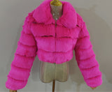 MB FASHION FAUX FOX FUR JACKET WITH HOODIE 2010R S ONLY
