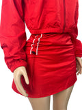 MB FASHION Long Sleeve Zip-Up Cropped Jacket & Ruched Mini Skirt Set 6012