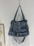 Every fashion Denim Moto Biker Handbag