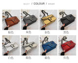 Every Fashion Textured Chain Shoulder Bag with Metal Buckle Detail