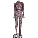 MB FASHION Sheer Lace Full-Length Jumpsuit 659